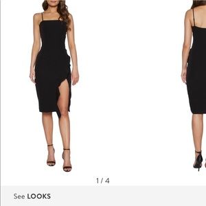 Nordstrom High Slit Black Dress